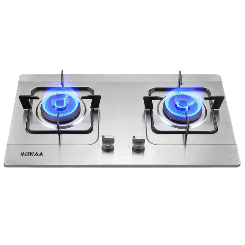 生活好太太 燃气灶天然气灶嵌入式灶煤气灶双灶台嵌两用童锁保护煤气炉熄火保护不锈钢燃气炉台式灶具Q202 (天然气)