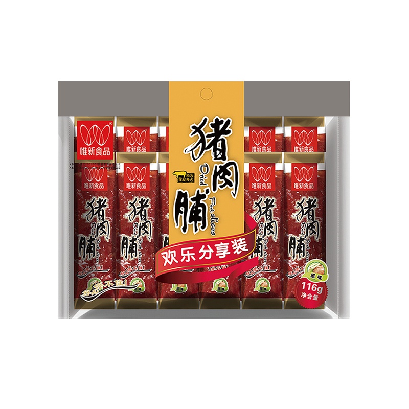 唯新食品 休闲零食小吃 原味猪肉脯116g/袋装