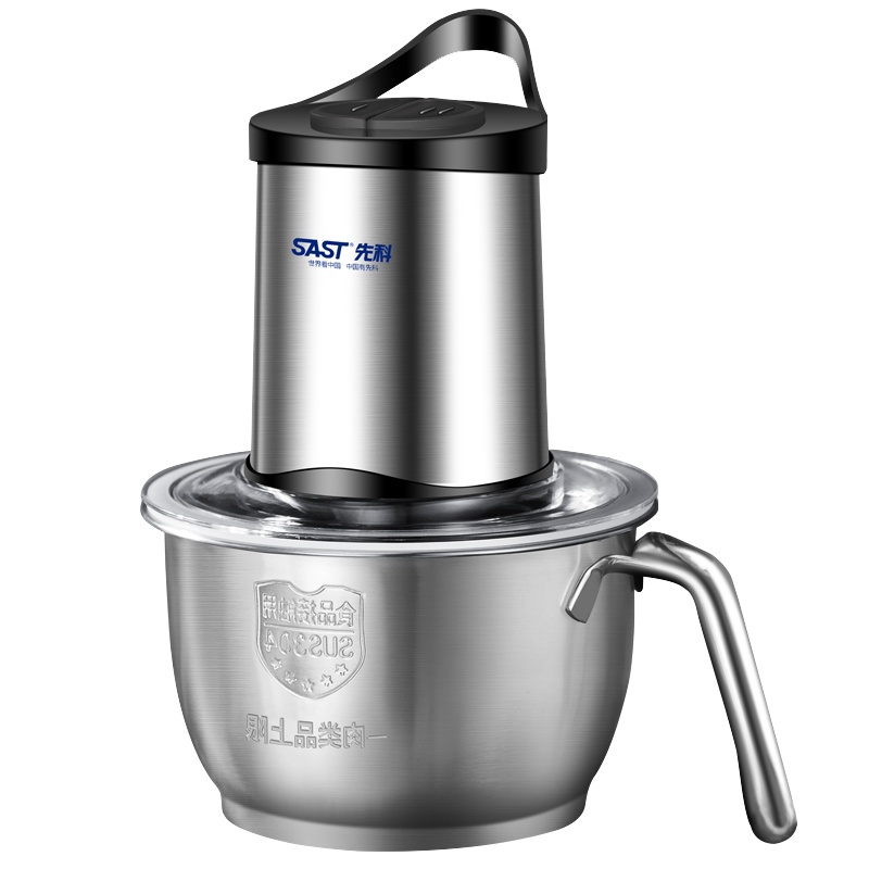 先科(SAST)绞肉机2.5L家用不锈钢多功能绞馅机碎肉机打肉机料理机切菜搅拌机辅食机双刀绞肉机PY-3938S