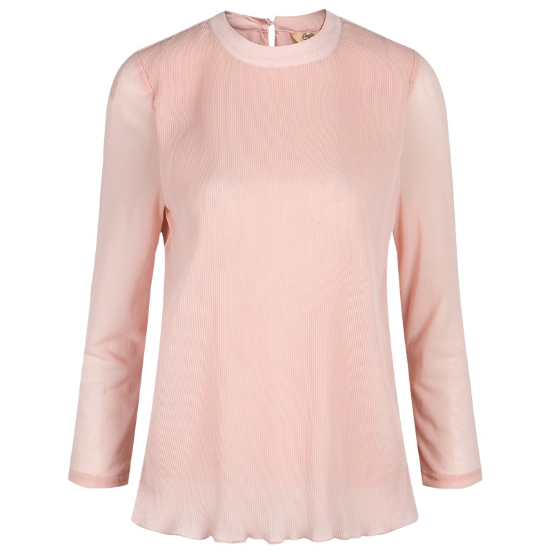 【福利款】拉夏贝尔甜美荷叶边九分袖 休闲雪纺衫