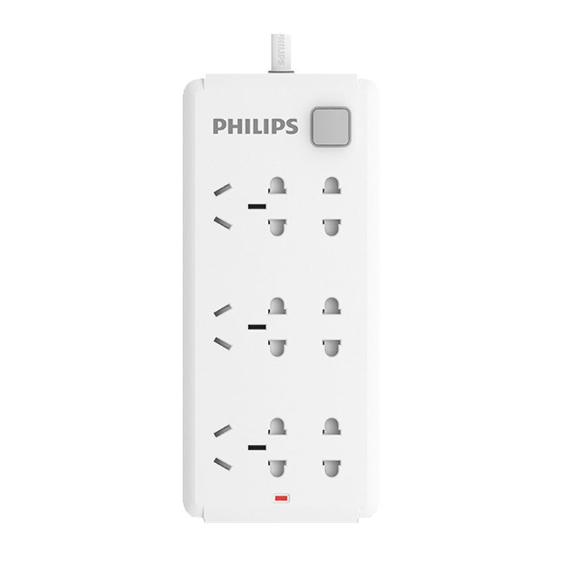 飞利浦插座6位1.8米总控安全插线板插排儿童保护门多孔智能排插