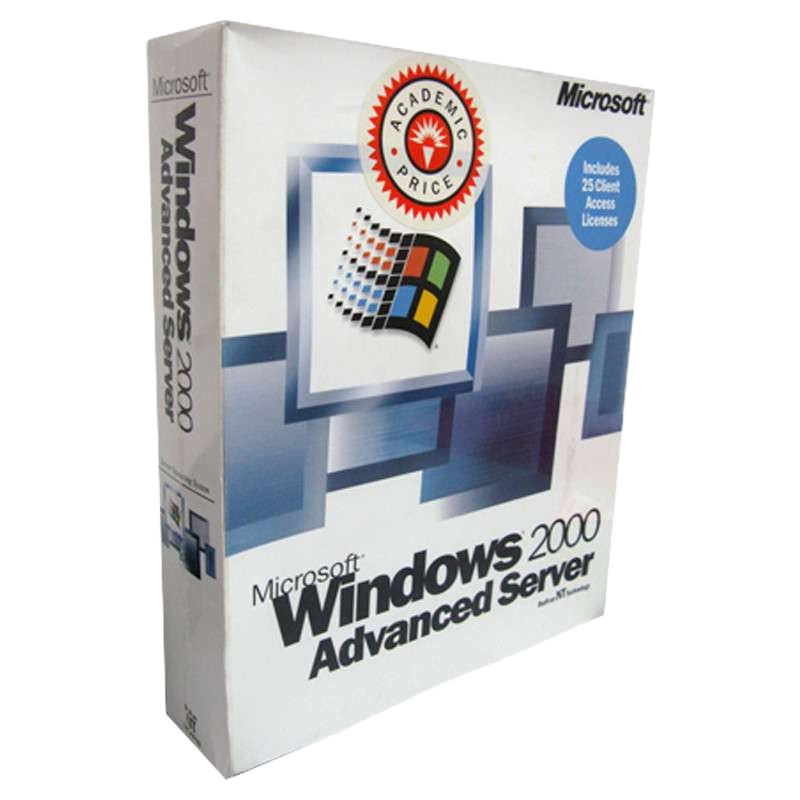 微软原装正版 服务器软件 Windows 2000 Advanced Server 英文25用户 彩包