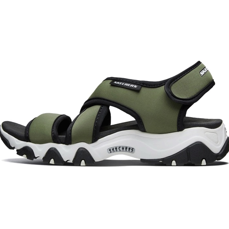 Skechers/斯凯奇女鞋夏季厚底增高熊猫凉鞋魔术贴沙滩鞋 88888341