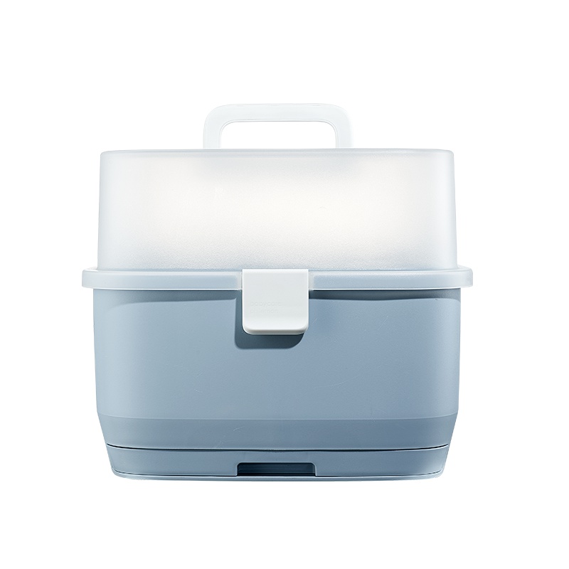 babycare婴儿奶瓶收纳箱沥水架宝宝奶瓶晾干架收纳盒带盖防尘 静谧蓝 4506