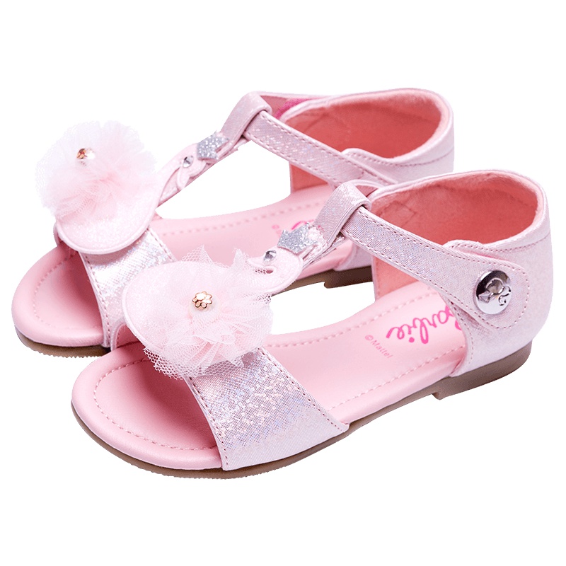 芭比女童凉鞋时尚天鹅鞋头公主儿童凉鞋