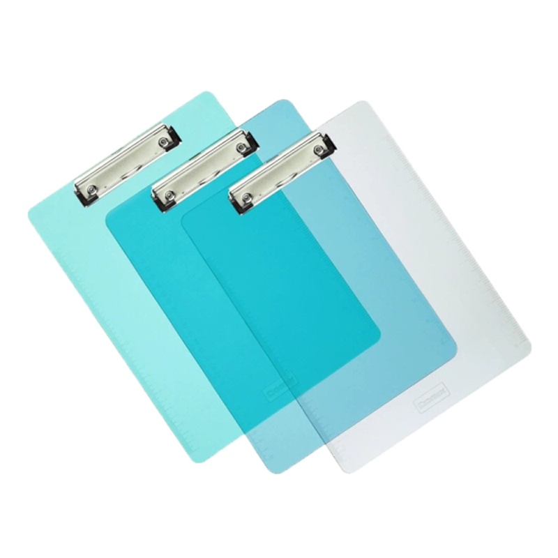 得力(deli) A744 A4便携式书写板夹 可吊挂 透明蓝 单个装