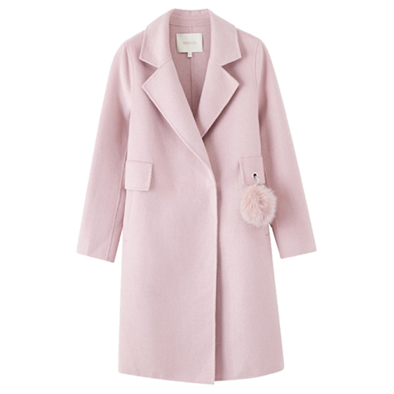 N【专柜同款】拉夏贝尔旗下7M新款韩版学生毛呢女中长小个子双面呢子大衣70010925