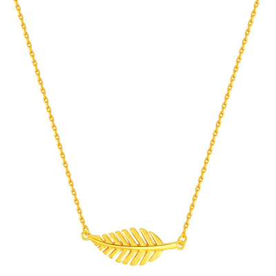 金一国囍 足金黄金精品枝叶芳华款黄金项链时尚套链送女士(计价)ABC033