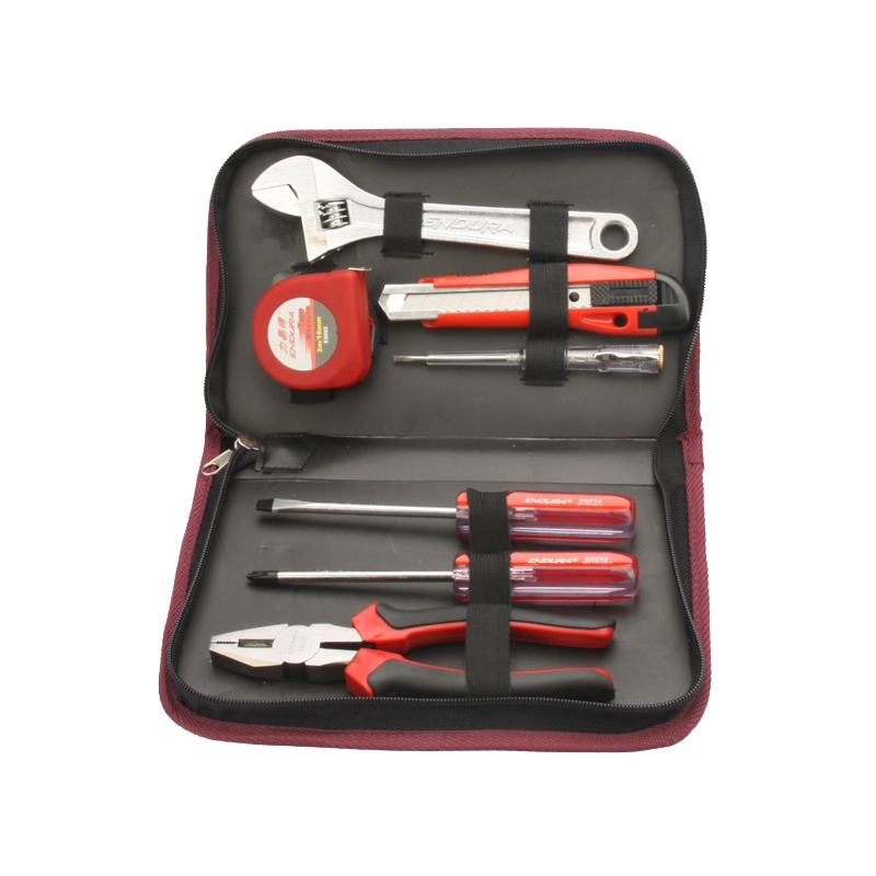 力易得(ENDURA) 7件套便携式组套 维修组套 手动工具组套 五金工具箱 货号E1121