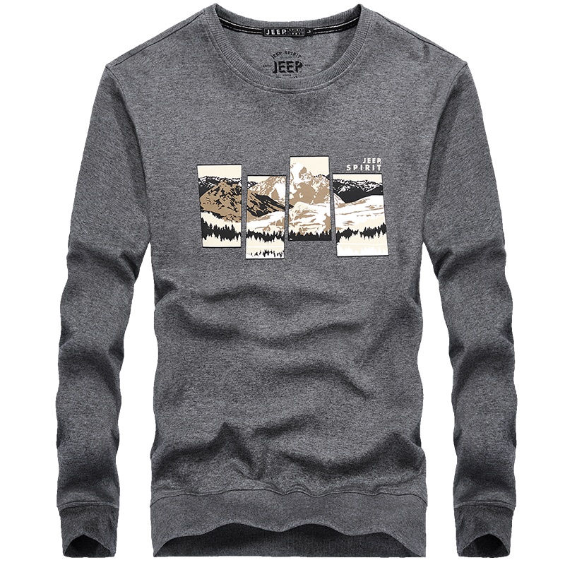 JEEP/吉普套头2019秋冬新款卫衣男士圆领长袖T恤印花休闲时尚打底衫FSM