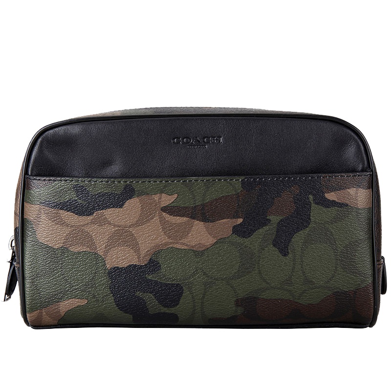 蔻驰 COACH 男士手包 男士迷彩PVC洗漱包
