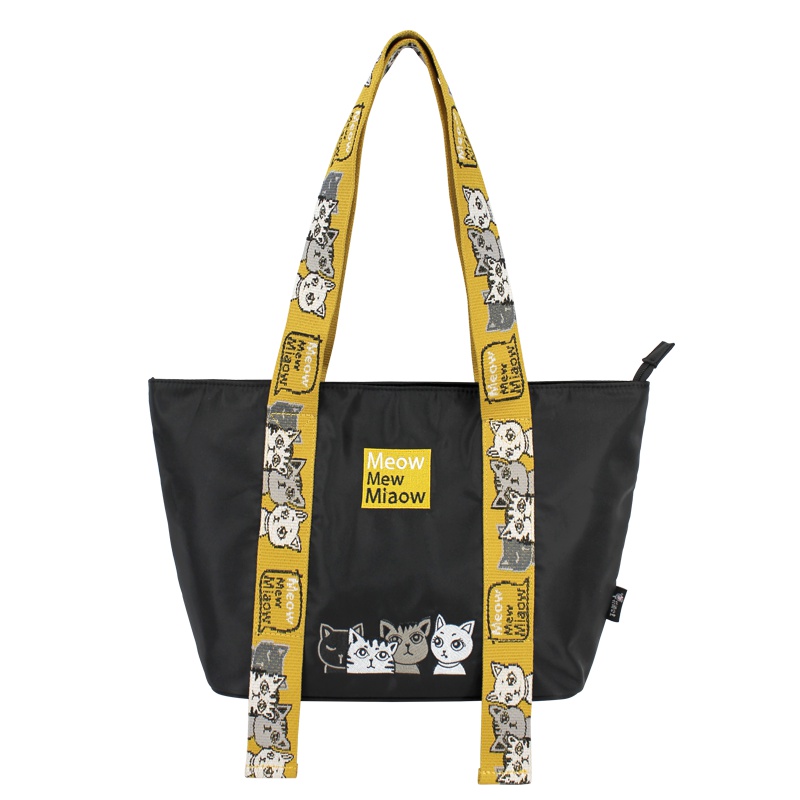 花间公主喵喵喵2021春季包女单肩包尼龙刺绣女包手提托特包