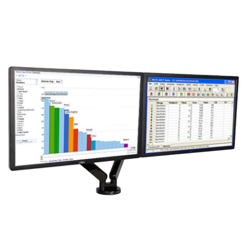 乐歌 (Loctek) Q5D加重版电脑电视支架显示器支架双屏多维度气弹簧式支架