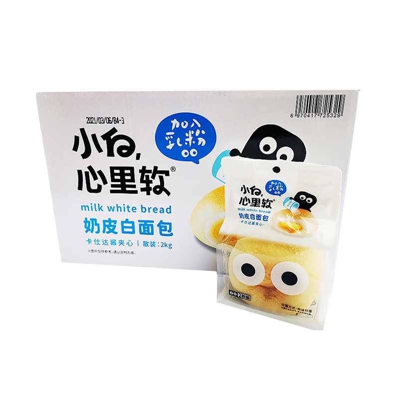 小白心里软 奶皮白面包整箱4斤早餐营养蛋糕