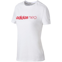 adidas阿迪达斯NEO女子短袖T恤18迪丽热巴同款休闲运动服装DN7404 L DN7404白