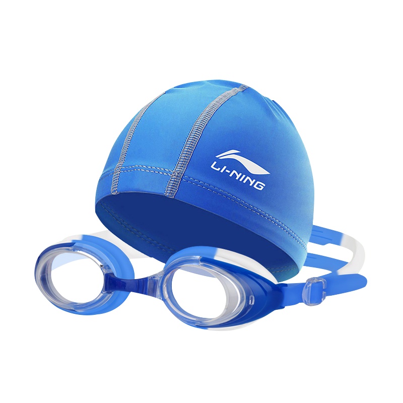 李宁儿童泳镜泳帽套装3-15岁游泳装备高清防水防雾308