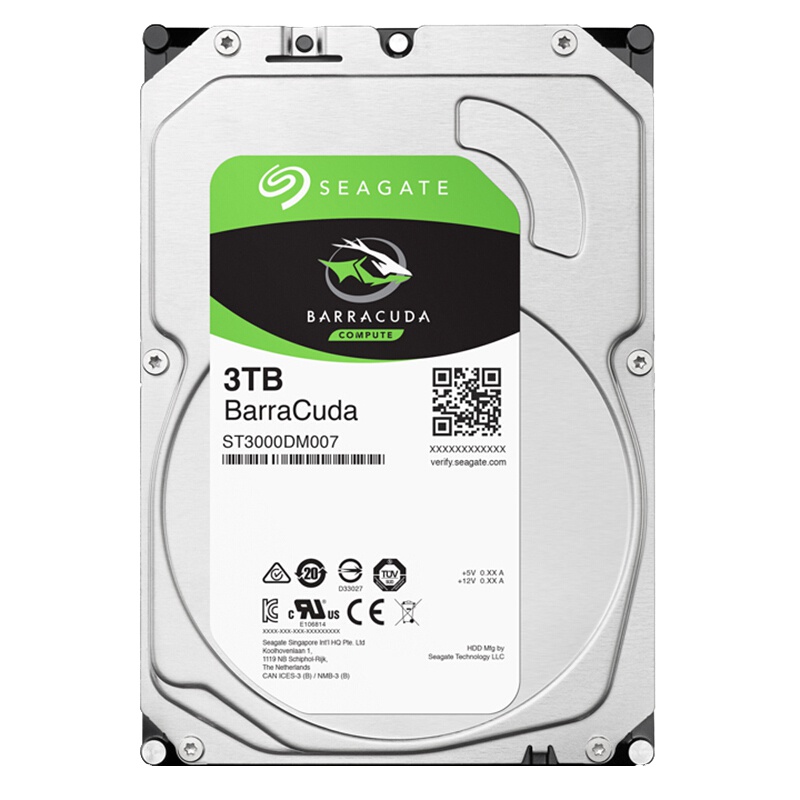 希捷(SEAGATE)酷鱼系列 3TB 台式机械硬盘 5400转 256M大缓存 SATA3接口 3.5英寸机械硬盘(ST3000DM007)