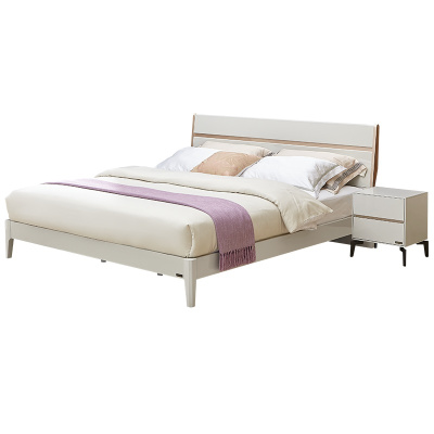 全友家居 现代简约双人床 实木床腿 卧室大床婚床 多组合可选 卧室