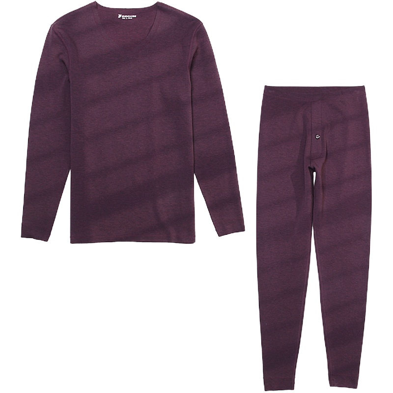 真彩咖啡碳亲肤暖衣冬季保暖内衣男套装无痕加绒中厚打底内衣内穿