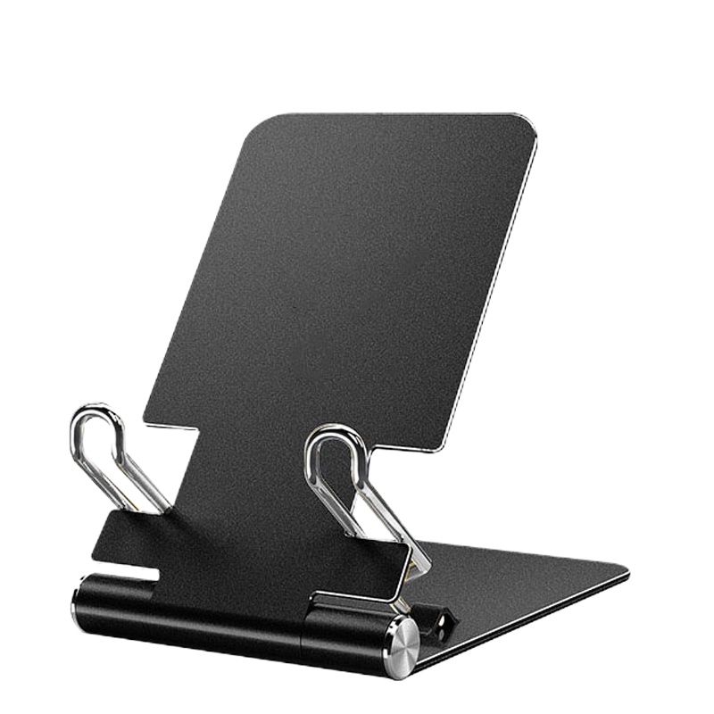 火豹懒人手机支架桌面支架五金迷你支架金属夹子平板电脑pd座支撑驾IPd创意简约便携小 [哑光黑]五金迷你支架★★手手机座