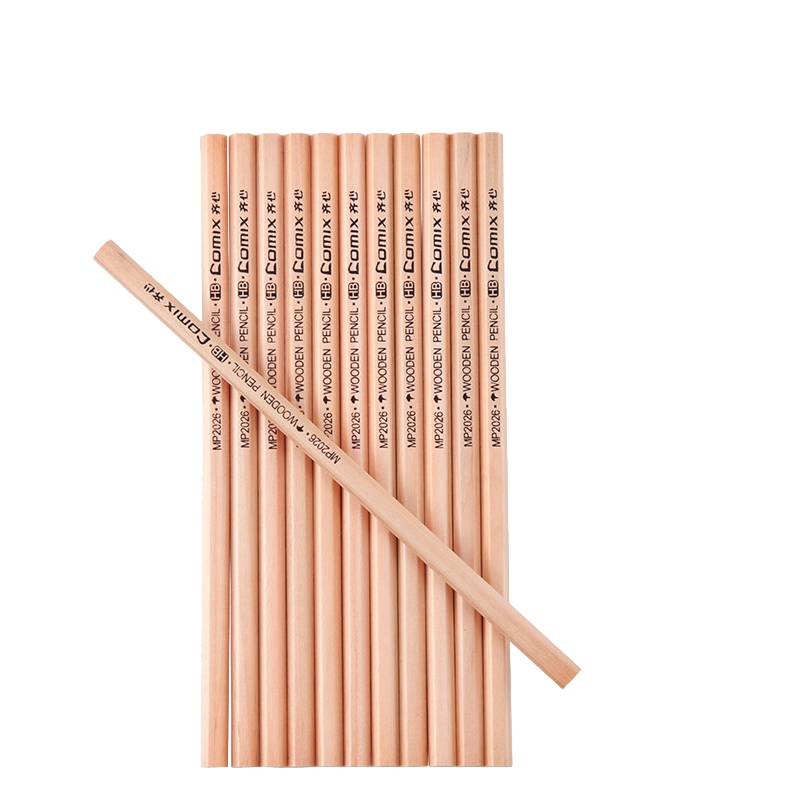 齐心(Comix)MP2026 HB六角原木铅笔12支/盒 3盒装 考试铅笔 素描铅笔 学生写字铅笔 绘画铅笔 办公用品