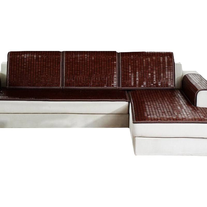 北极绒 沙发垫 麻将席坐垫夏凉垫夏天竹席欧式飘窗垫 窄边简约款 50*50cm 1片装