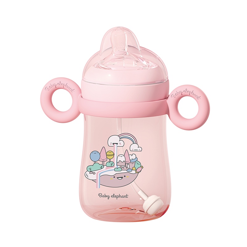 红色小象PPSU宽口径奶瓶(粉)240ml(赠奶嘴L)