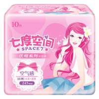 七度空间(SPACE7) QUC8110 优雅系列卫生巾 丝柔超薄日用245mm*10片 10.8/包
