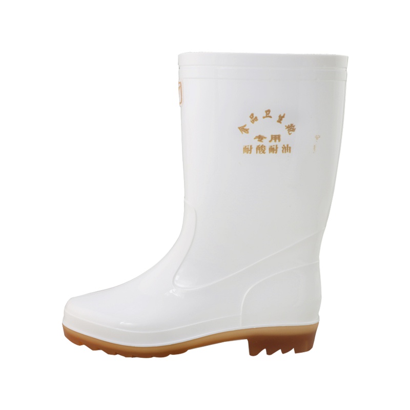 双星食品卫生靴雨靴白色厨房专用橡胶防水 防酸碱油中筒雨鞋四季通用DSA103