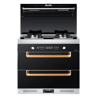 百野(Baiye)集成灶 钢化玻璃台面置物侧吸无阻碍进风口烟机燃气灶消毒 一体风箱 超静音 90-W18