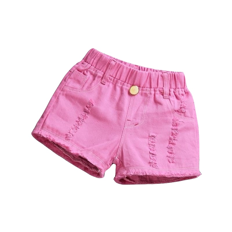 女童夏季牛仔短裤韩版破洞中大童儿童装白色外穿百搭宽松热裤