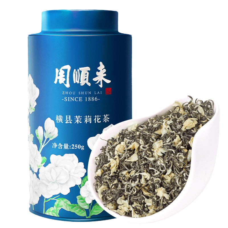 周顺来2021新茶浓香型茉莉花茶鲜香茉莉雪芽四川风味飘雪花茶250g