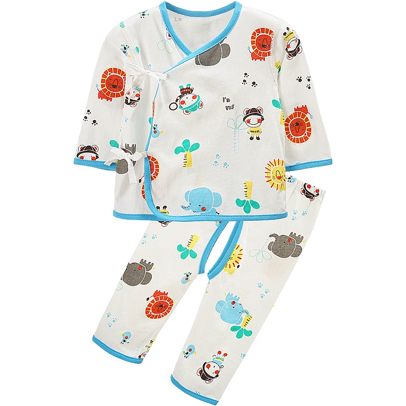 男童长袖挖档系带和尚服两件套