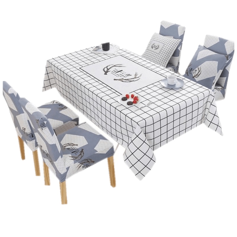 美帮汇餐桌布椅套椅垫套装桌垫防水防烫免洗茶几布布艺凳子套木椅子套罩