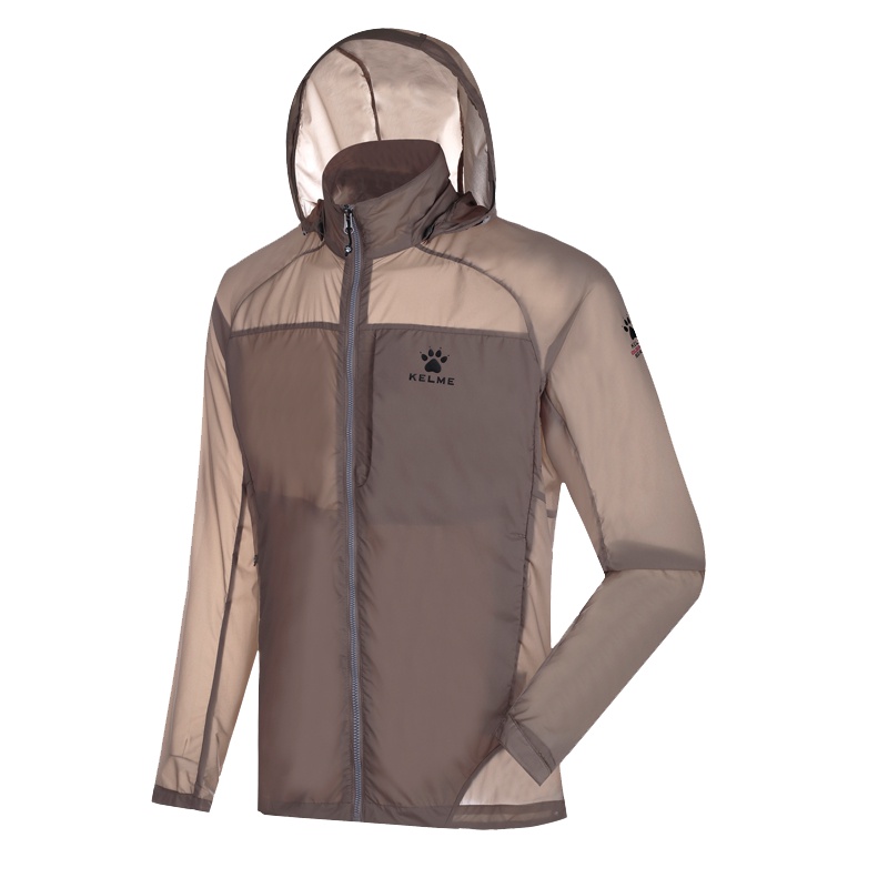 KELME卡尔美超薄男士皮肤衣 连帽户外运动防风服防晒衣