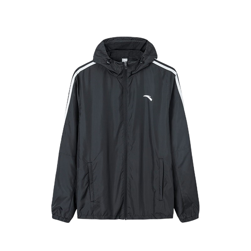 安踏外套男2021夏季新款休闲运动防风风衣开衫连帽上衣152117601