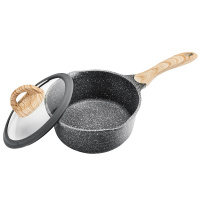 Jeetee吉特不粘少烟麦饭石奶锅不粘锅婴儿辅食锅煮粥泡面锅家用汤锅16cm电磁炉燃气灶通用MFNG002-16G硅胶盖