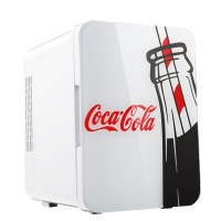 可口可乐车载冰箱迷你小冰箱车家两用小型家用宿舍单门式制冷暖4升新款白色