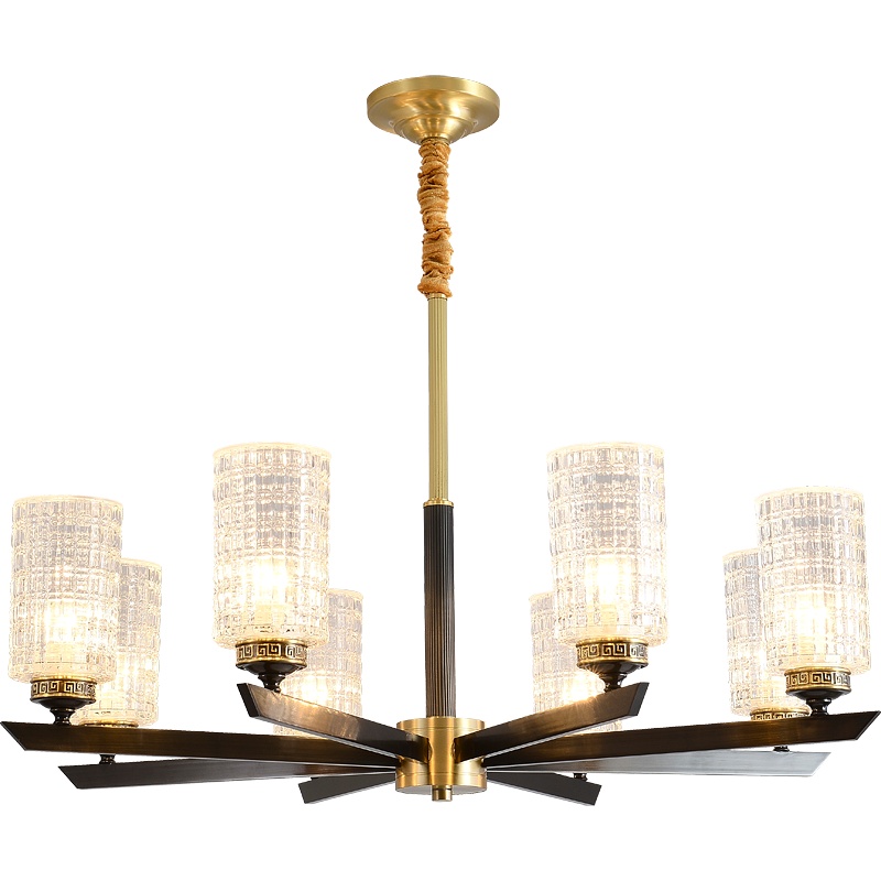 觅物 欧式全铜吊灯客厅灯餐厅书房卧室吊灯具美式乡村田园艺术设计大气陶瓷灯具别墅奢华复古灯饰