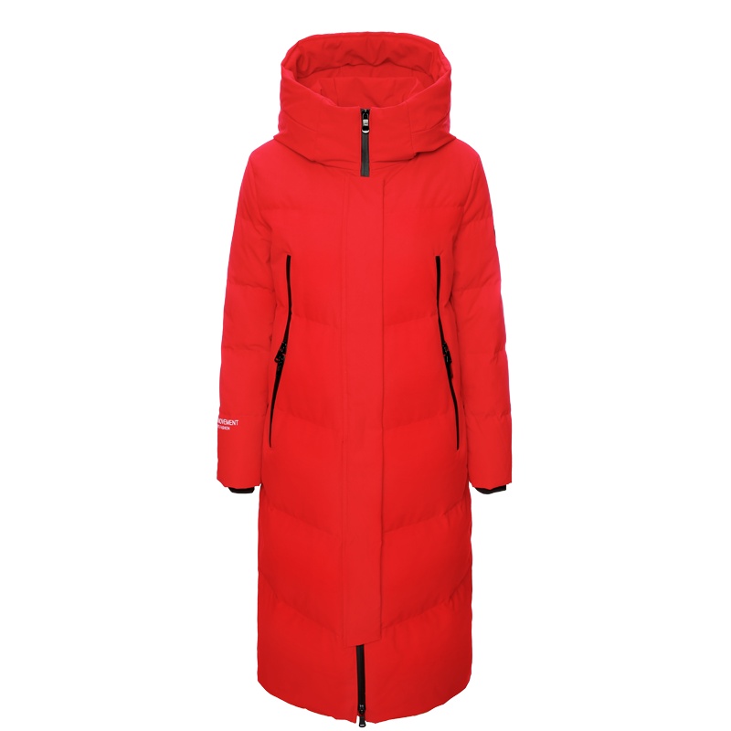 高梵品牌羽绒服女中长款2019新款连帽加厚冬季白鸭绒过膝保暖外套