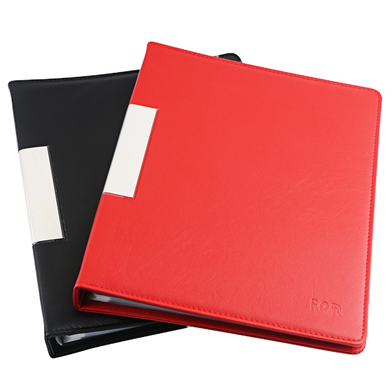 递乐(DiLe)A4 30-60页插页文件夹 资料册 活页资料夹 皮质乐谱夹 60页红色