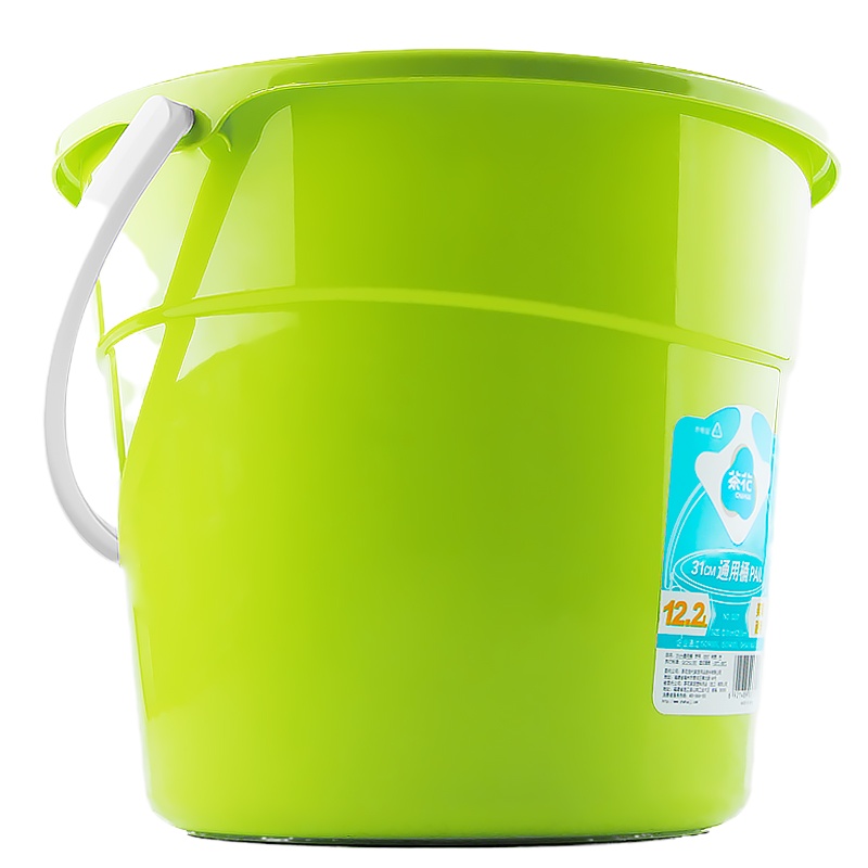 茶花 0207 塑料桶水桶31CM通用家务清洁洗钓鱼12.2L 绿色 5个
