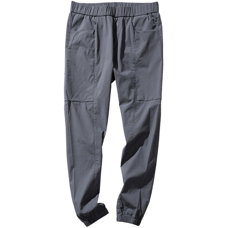 千纸鹤男装直筒九分裤2019新款纯棉男士休闲松紧腰运动裤子90108