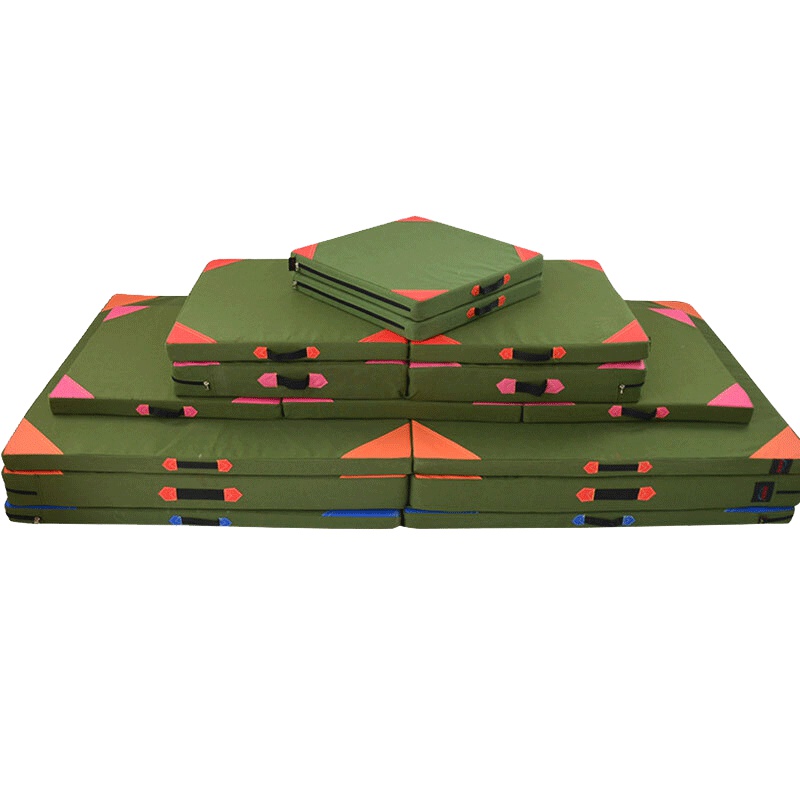 丛林狐高密度可折叠空翻手提垫体垫跳高垫训练垫防护垫海绵垫舞蹈垫防水牛津布1米宽X2米长X10CM高