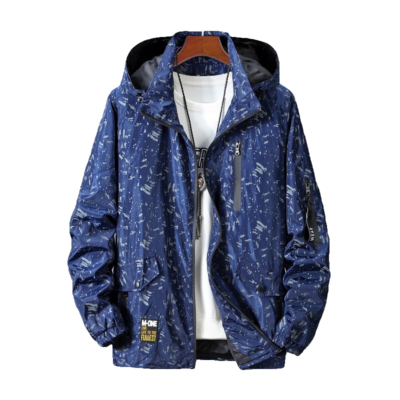 PMMP夹克外套男潮大码春秋新款男士加肥加大风衣宽松胖子时尚帅气男装