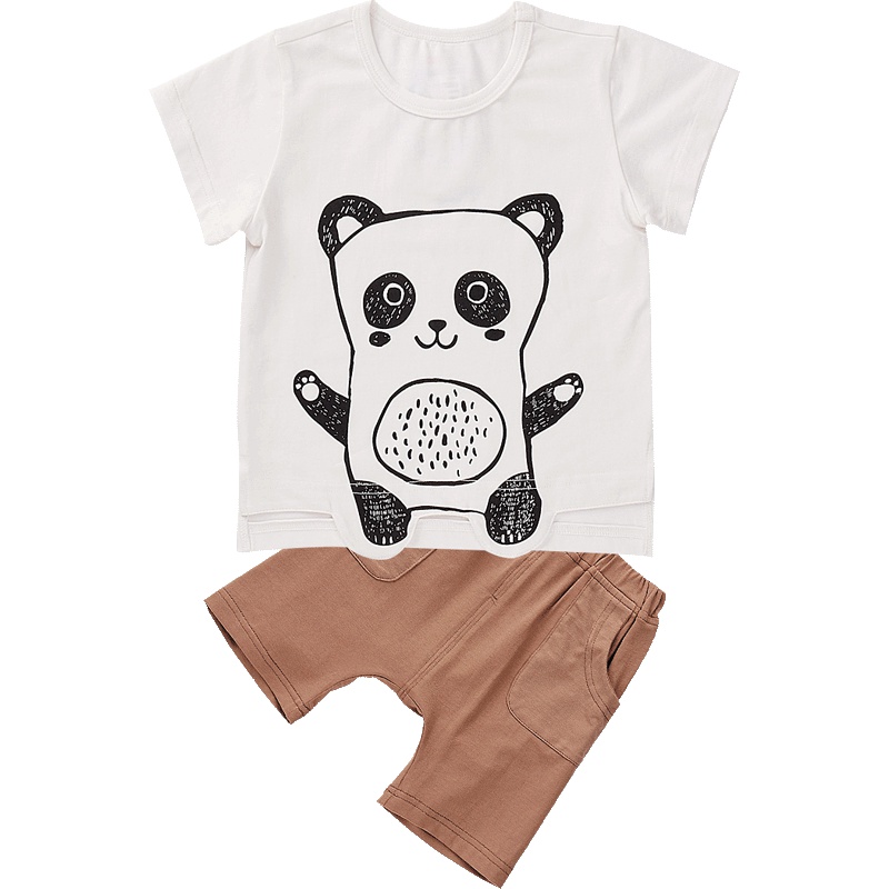 婴姿坊夏男宝婴幼套装 短袖短裤两件套