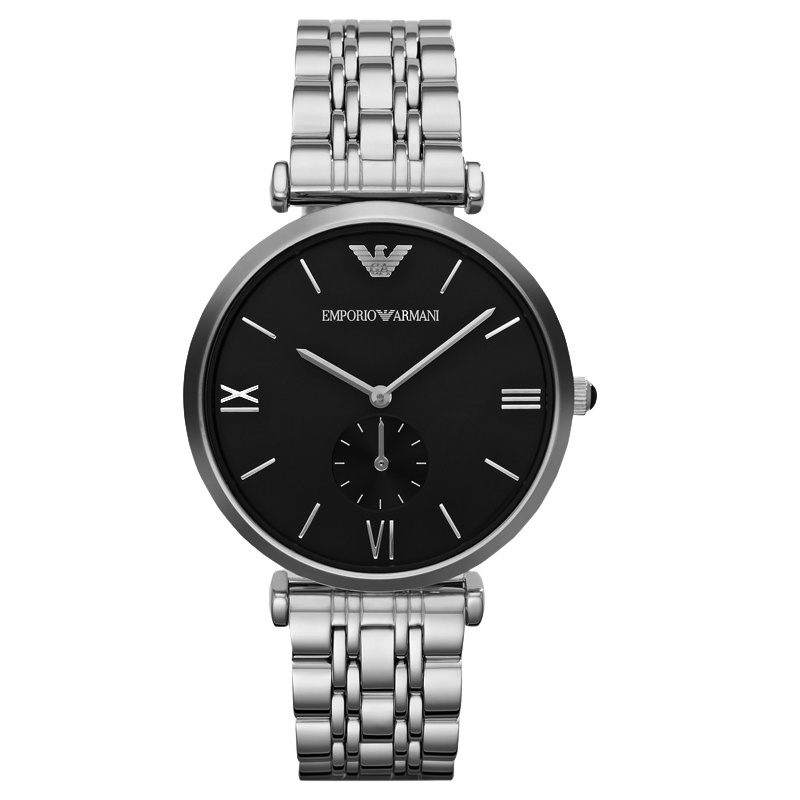 阿玛尼（Emporio Armani ）钢制表带石英表 男商务时尚休闲 石英男士腕表 AR1676