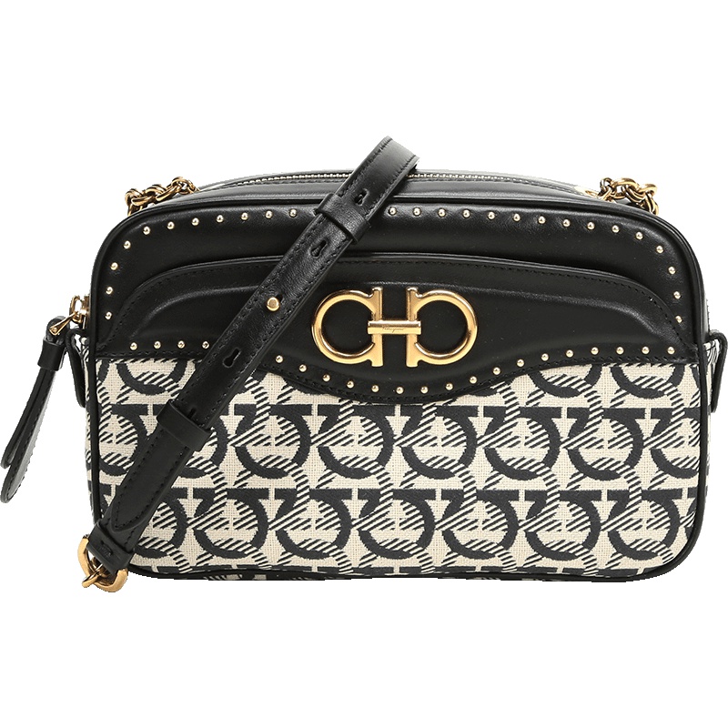 Salvatore Ferragamo 菲拉格慕 女士织物配皮单肩斜挎包 21H580