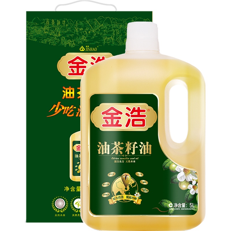 金浩油茶籽油5L礼盒装茶籽油低温压榨野山茶油野生山茶油