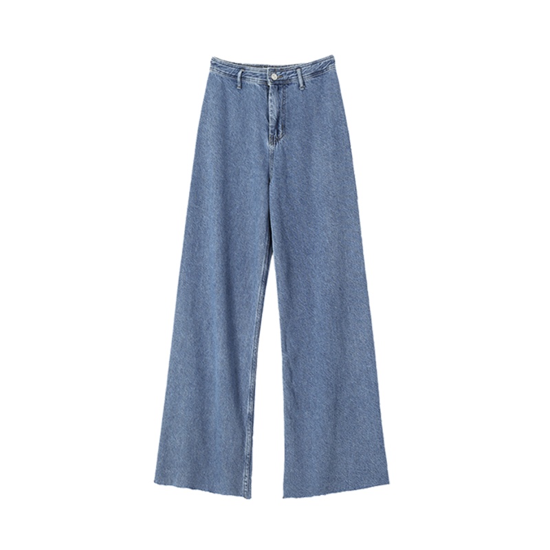 如熙泫雅风阔腿裤牛仔裤女高腰拖地裤长裤薄款裤子